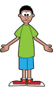 Cartoon of a confused-looking boy.