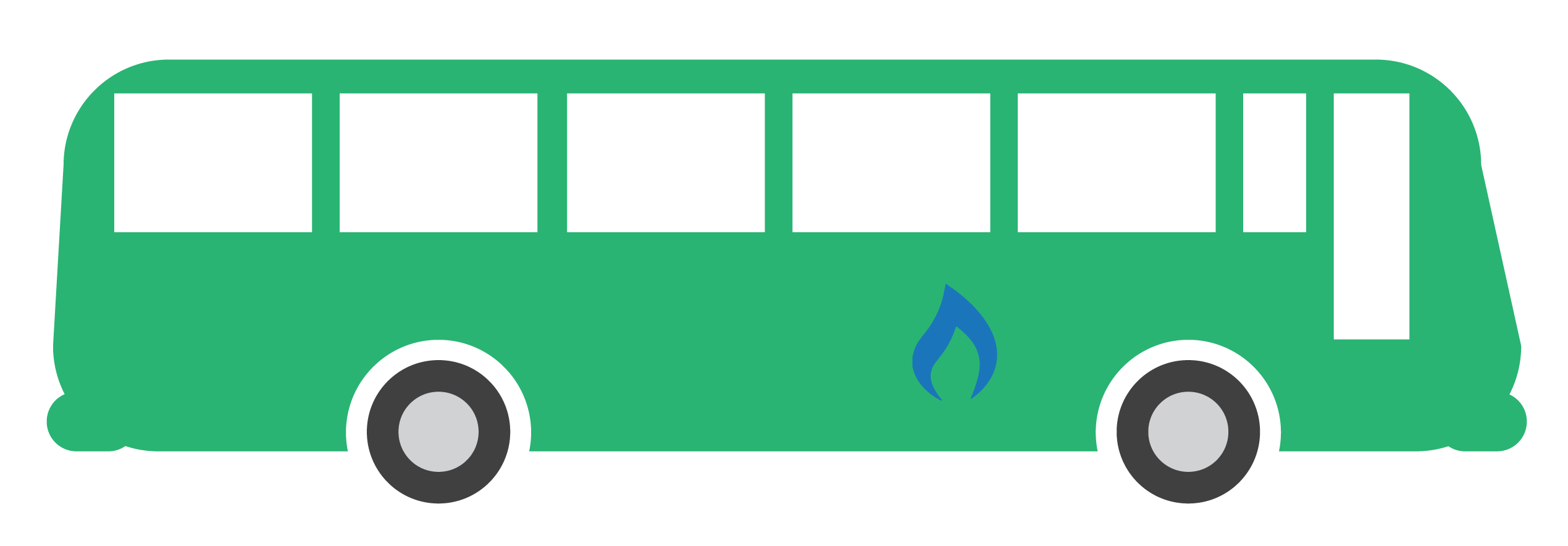 Natural gas-powered bus.