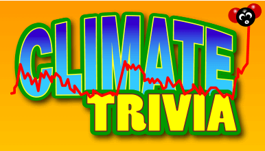 A stylized text that reads Climate Trivia