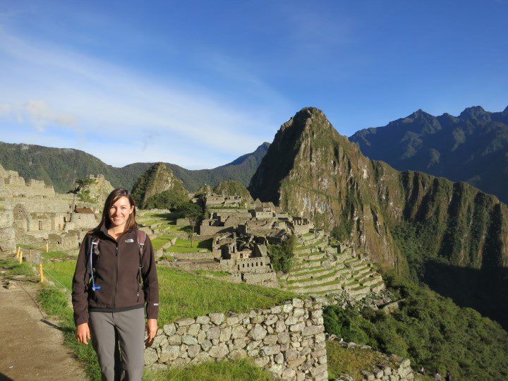 Photo of Sarah at Machu Picchu.