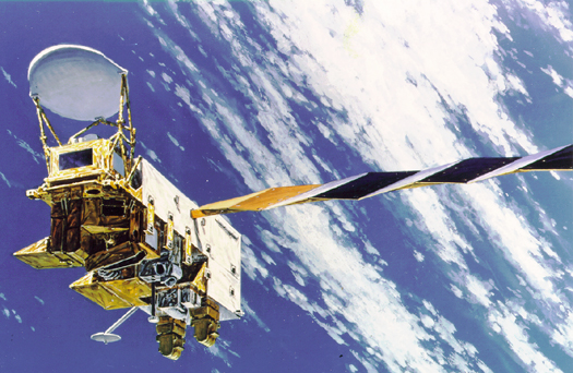 a computer simulated image of NASA's AQUA satellite