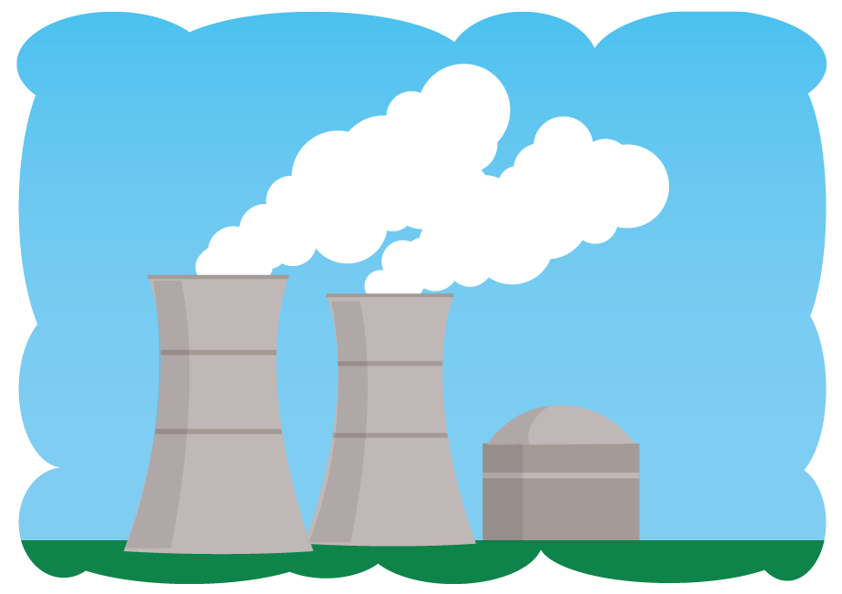 cartoon coal power plant